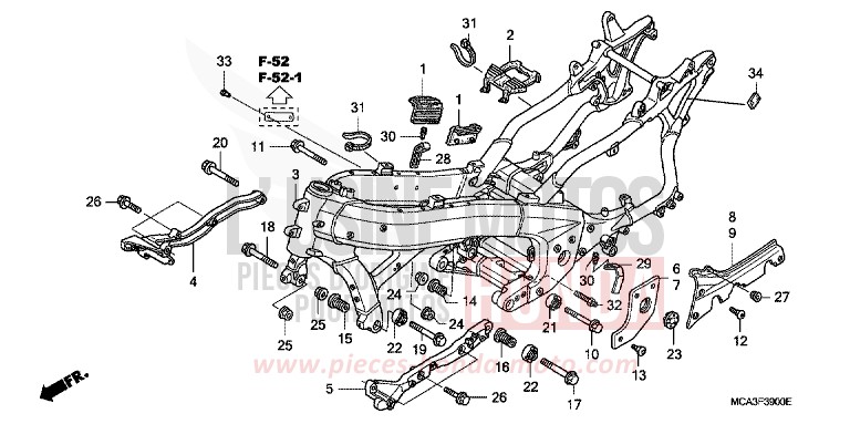 CARROSSERIE DE CHASSIS de Gold Wing BLOODSTONE RED METALLIC (R287) de 2005